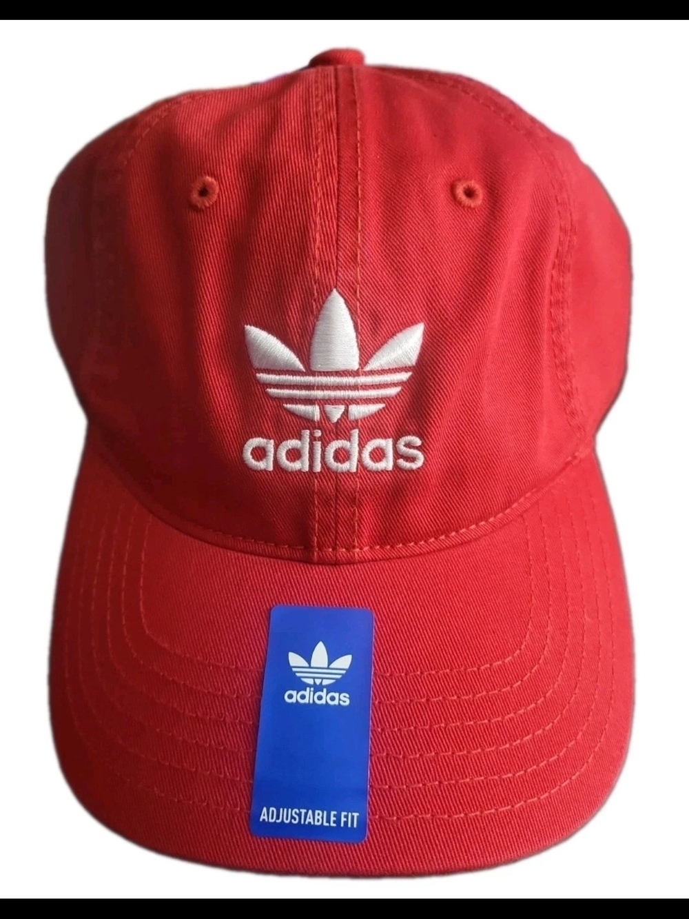 Adidas Originals Hat Red White Trefoil Relaxed Fit Adjustable Strapback Cap NWT